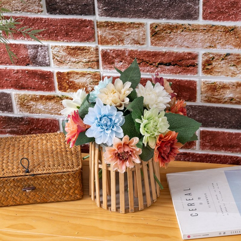 Cross-border Xiaolihua single branch artificial flower manufacturer home decoration bouquet rose wall artificial flower GF15538-2