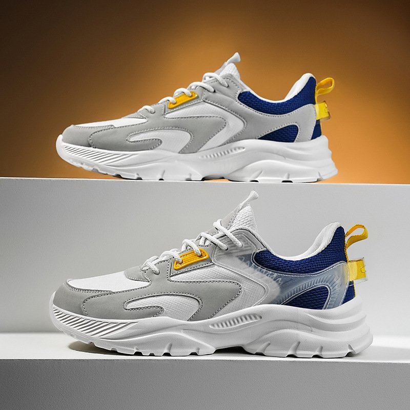 Men's leather leather sneakers Work shoes Casual Daddy shoes