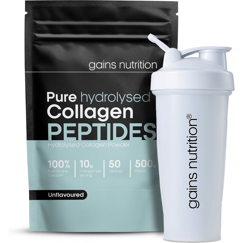 Bovine Collagen Peptides Powder | 500g | + 600ml Shaker White