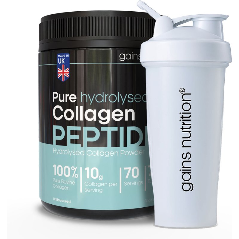 Bovine Collagen Peptides Powder | 700g | + 600ml Shaker White