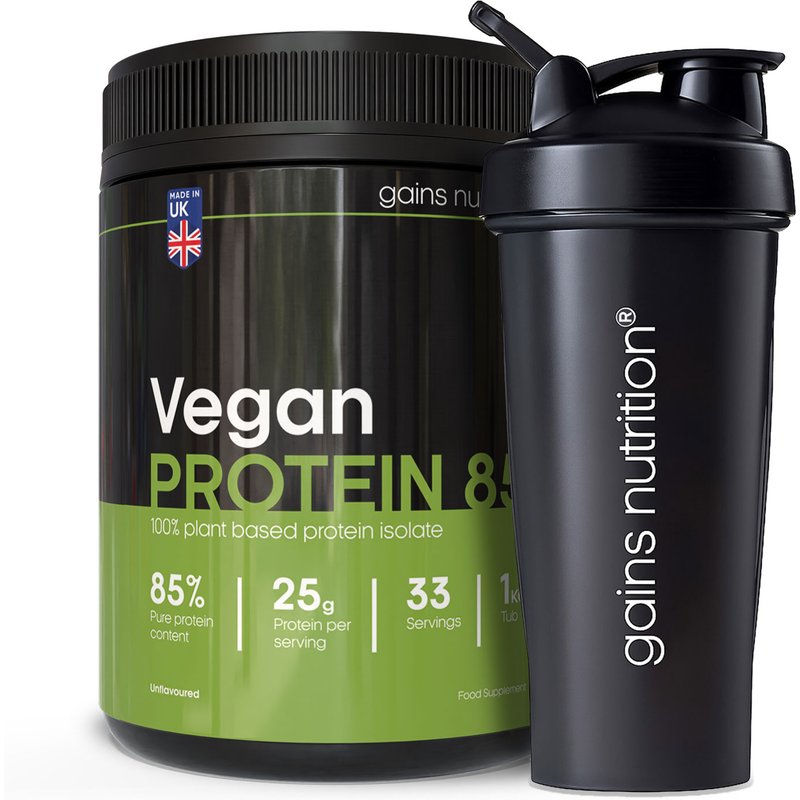 Vegan Protein 85 | 1KG Tub | + 600ml Shaker Black