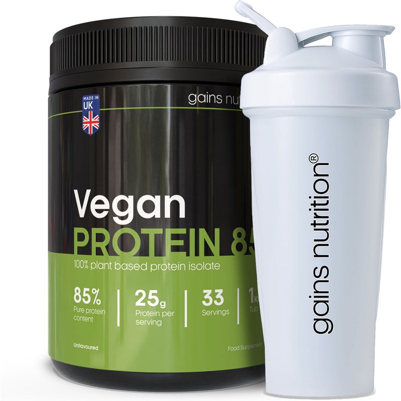 Vegan Protein 85 | 1KG Tub | + 600ml Shaker White
