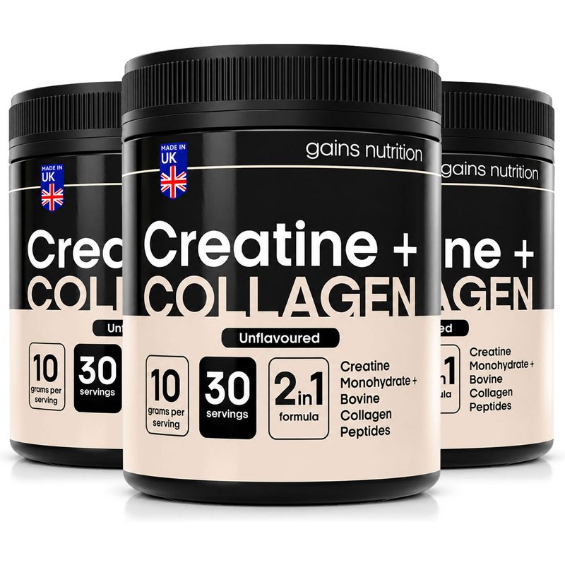 Creatine + Bovine Collagen Peptides Powder | 3 Pack Bundle