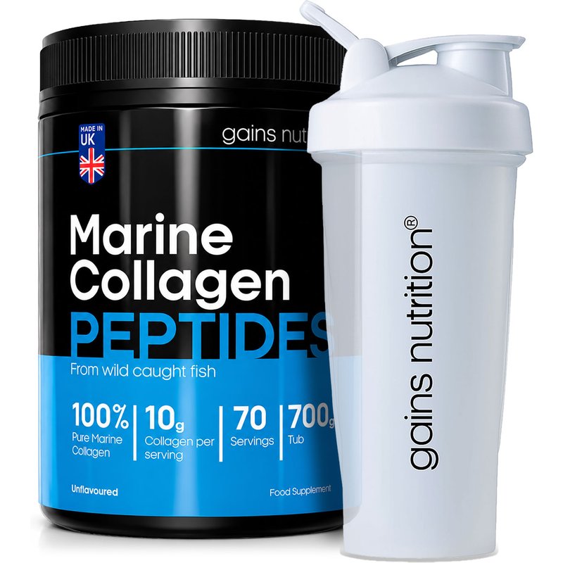 Marine Collagen Peptides Powder | 700g | + 600ml Shaker White