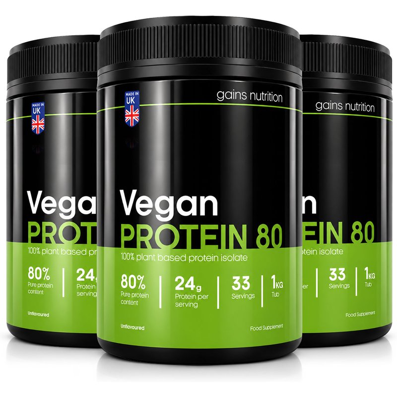Vegan Protein 80 | 1KG Tub | 3 Pack Bundle