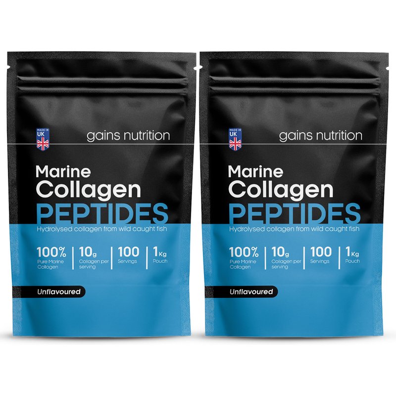 Marine Collagen Peptides Powder | 1KG | Unflavoured | 2 Pack Bundle