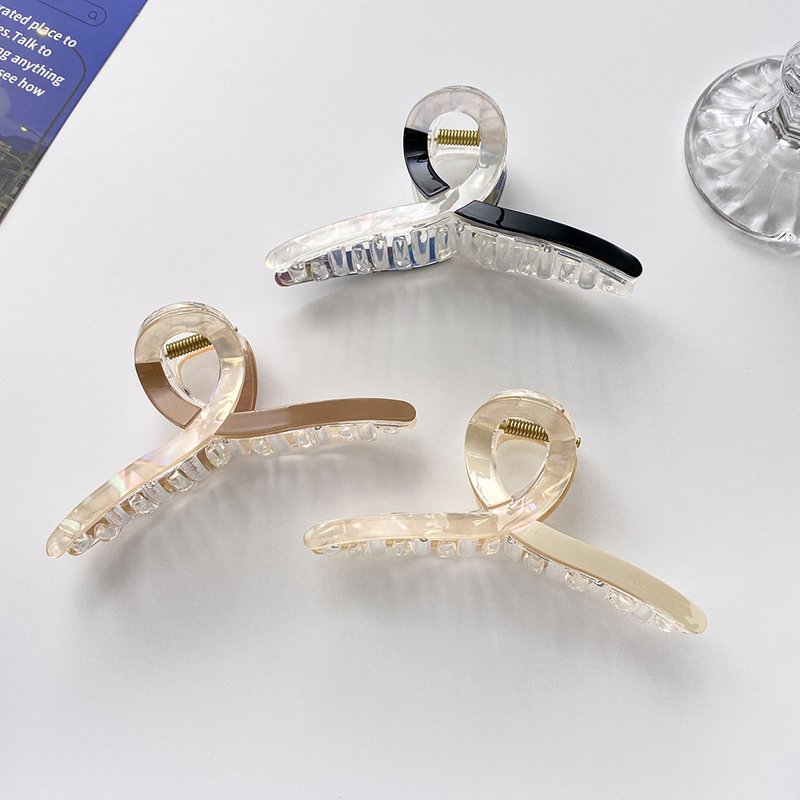 Internet Celebrity Large Grab Clip Back Head Disc Hair Grab Clip Phantom Color Spelling Solid Color Elegant Hair Clip Hair Clip Hair Clip Multi-volume
