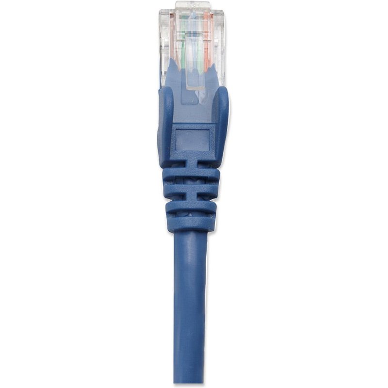 INTELLINET Patchkabel RJ45 U/UTP Cat5e 0.5m Hebelschutz blau
