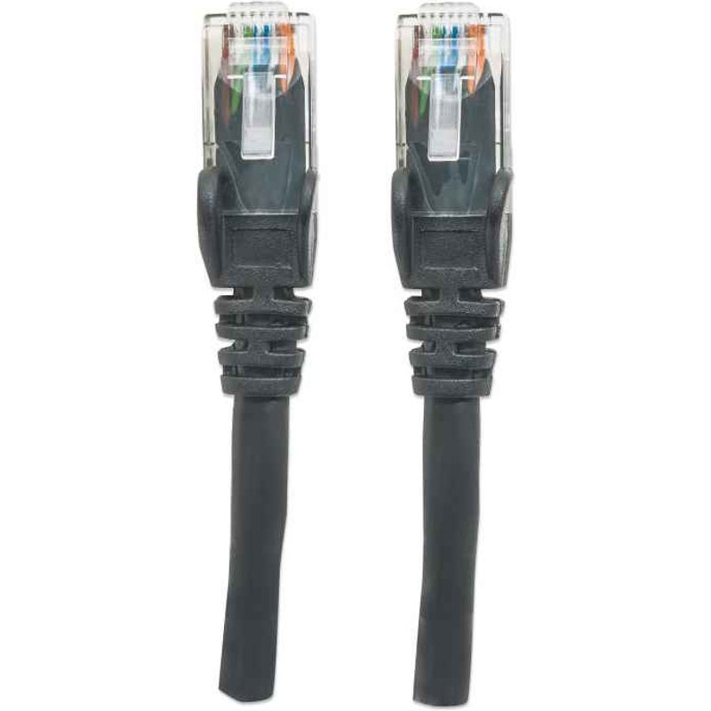 INTELLINET Patchkabel RJ45 U/UTP Cat6 0.50m Hebelschutz schw