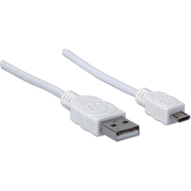 MANHATTAN USB 2.0 Anschlußkabel 1,8m A-St/Micro-B-St. weiß