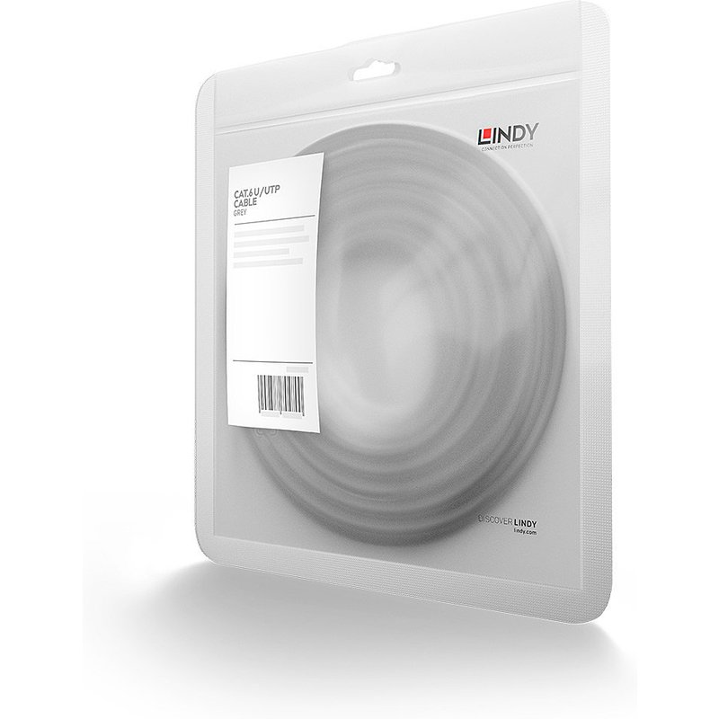 LINDY Patchkabel Cat6 U/UTP grau 0.30m