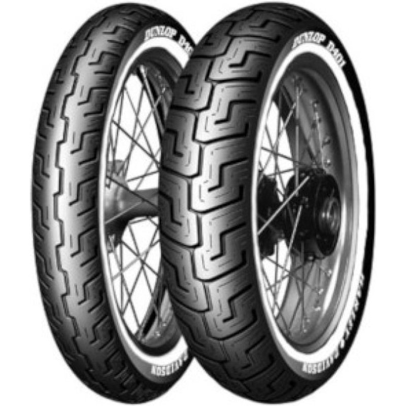 631716 - Dunlop 401 White Wall Rear Tyre Narrow Whitewall TL 71H 150/80B16"