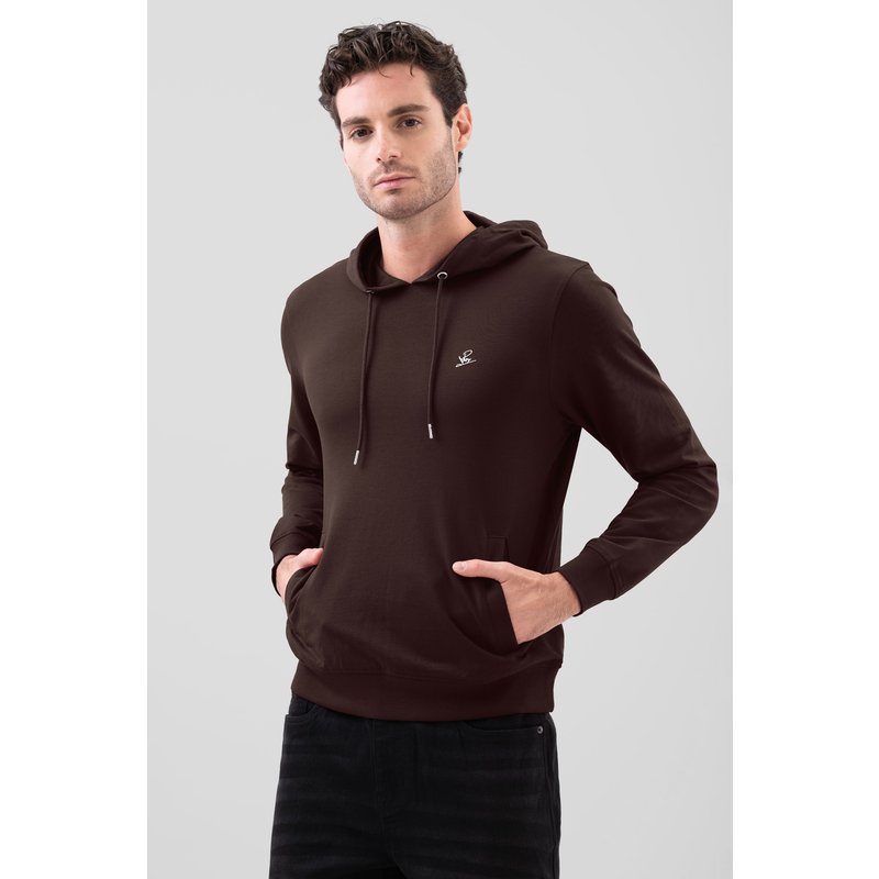 Enorsia Mens Brown Regular Fit Pullover Hoodie - UK XXL