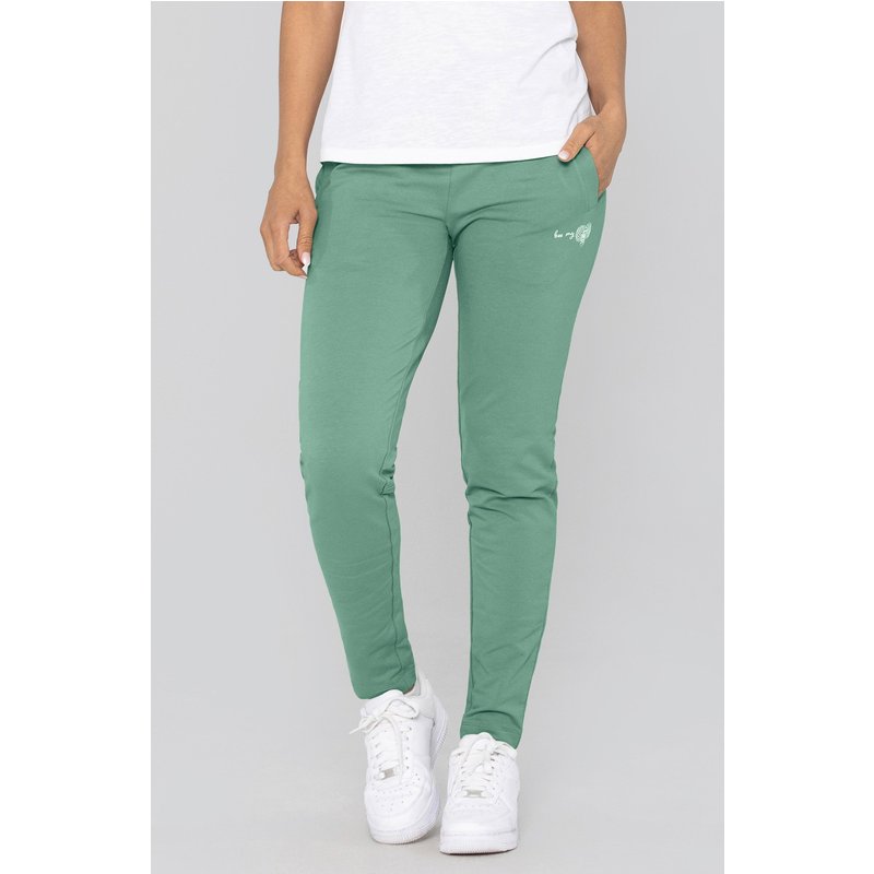 Enorsia Womens Olive Jersey Essential Joggers - UK 8