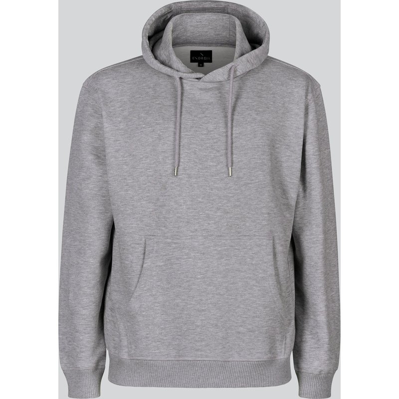 Enorsia Mens Grey Regular Fit Heavyweight Jersey Hoodies - UK XXL