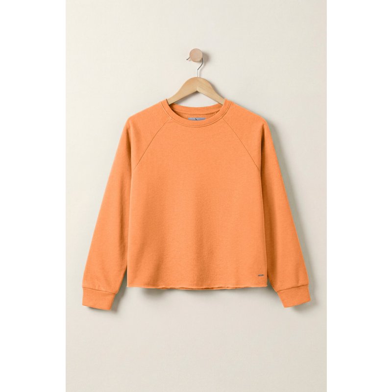 Enorsia Womens Orange Raw Edge Sweatshirt - UK 8