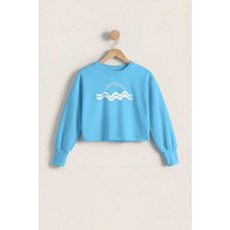 Enorsia Womens Blue Raw Edge Chest Print Sweatshirt - UK 10