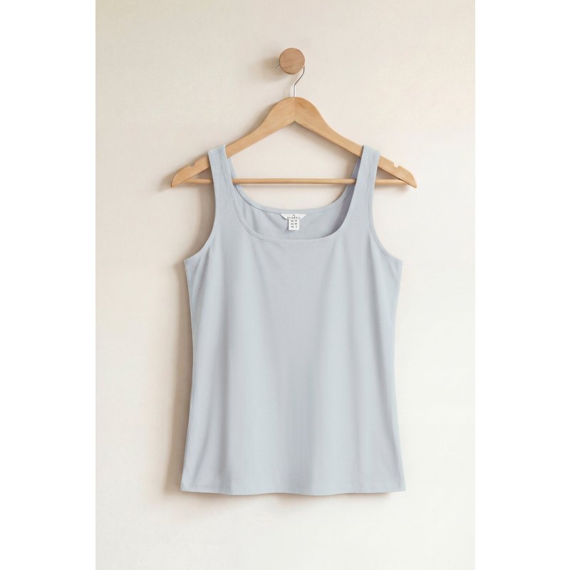 Enorsia Womens Grey Cotton Strap Vest - UK 10