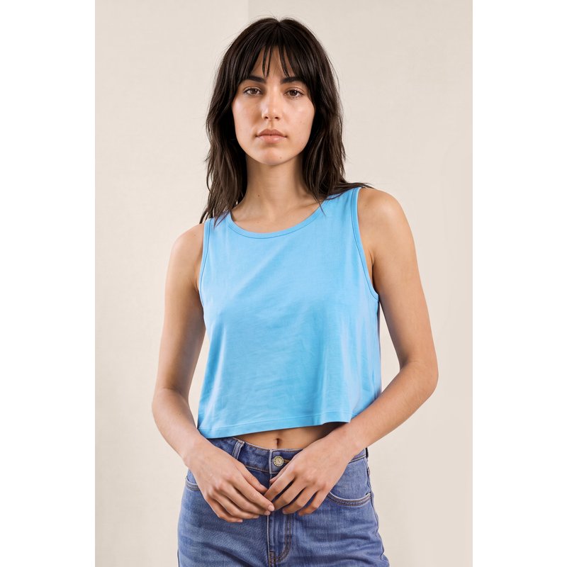 Enorsia Womens Blue Cotton Summer Vest - UK 10