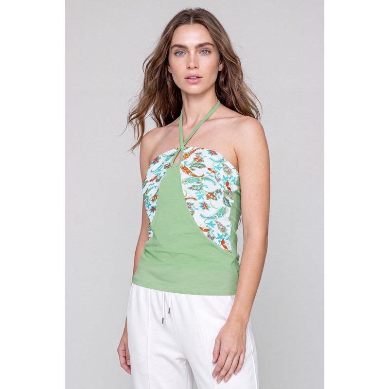 Enorsia Womens Green Halter Neck Top - UK 8