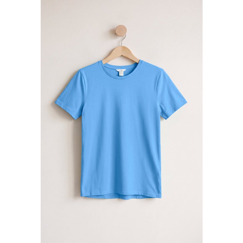Enorsia Womens Navy Essential Cotton Crew Neck T-Shirt - UK 10