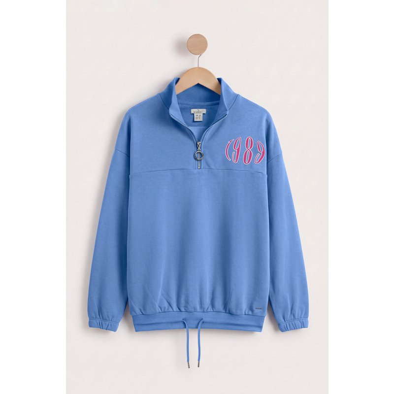 Enorsia Womens Blue Quarter Zip Sweatshirt - UK 18