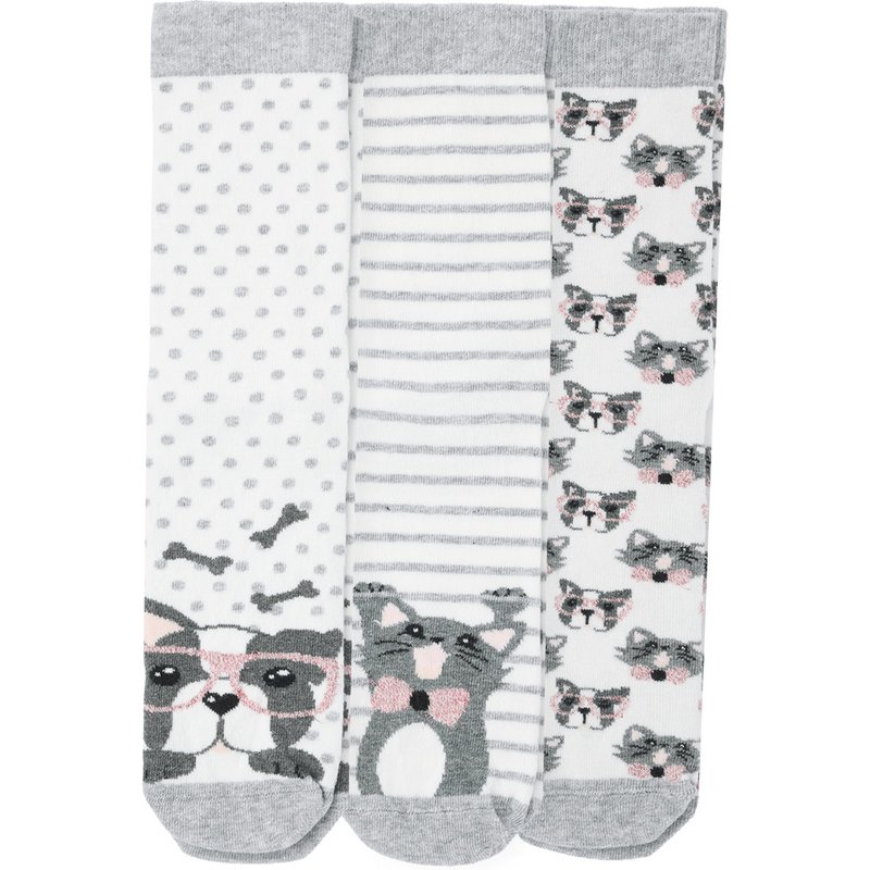 3 Paar Damen Socken mit Tier-Motiven