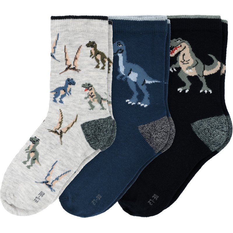 3 Paar Jungen Socken mit Dino-Motiven