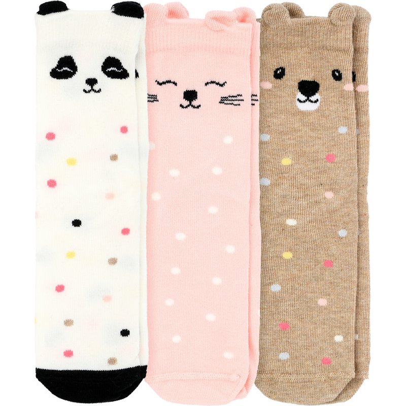 3 Paar Mädchen Socken mit Tier-Motiven