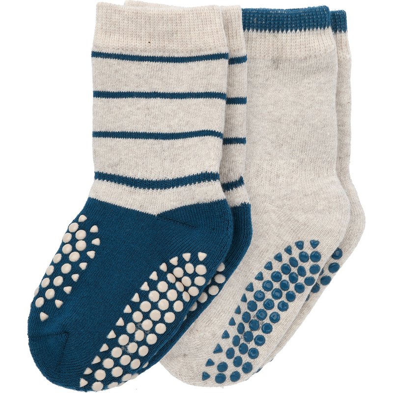 2 Paar Baby Krabbelsocken aus Frottee