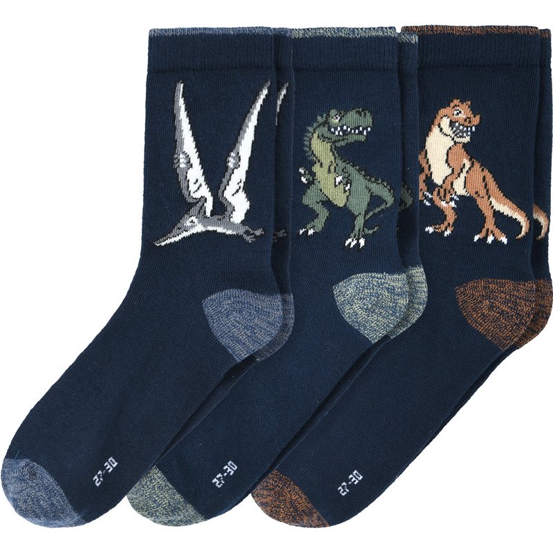 3 Paar Jungen Socken mit Dino-Motiven
