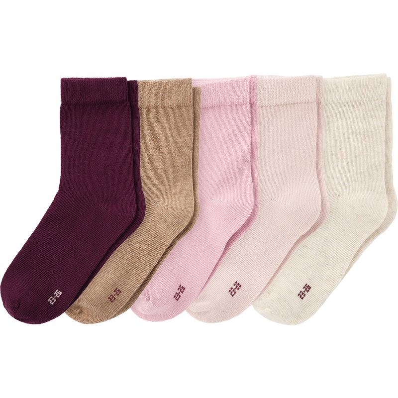 5 Paar Mädchen Socken unifarben