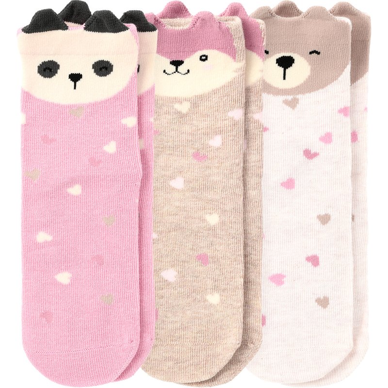 3 Paar Mädchen Socken mit Tier-Motiven