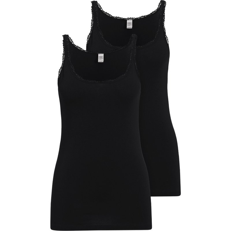2 Damen Unterhemden mit Spitze