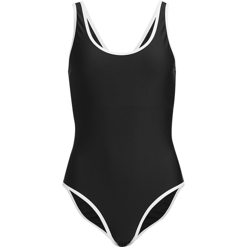 Damen Shape-Badeanzug mit Kontrastpaspel