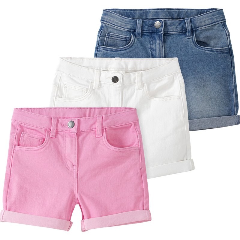 3 Mädchen Jeansshorts im Five-Pocket-Style
