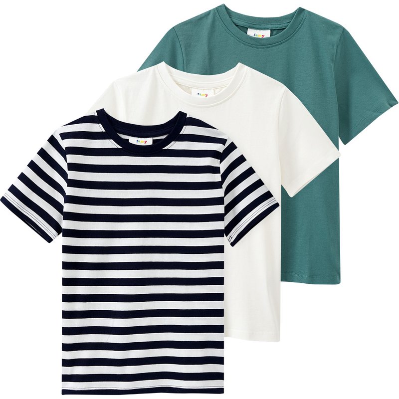 3 Jungen T-Shirts im Basic-Look