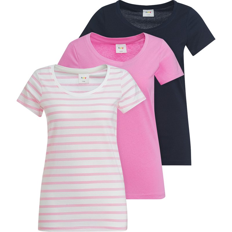 3 Damen T-Shirts im Basic-Look