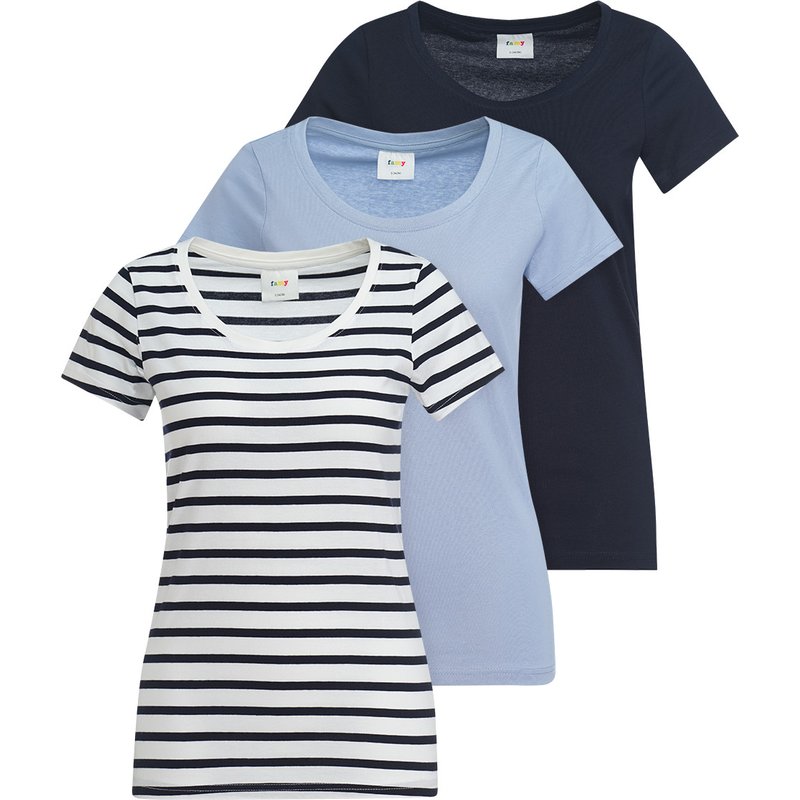 3 Damen T-Shirts im Basic-Look