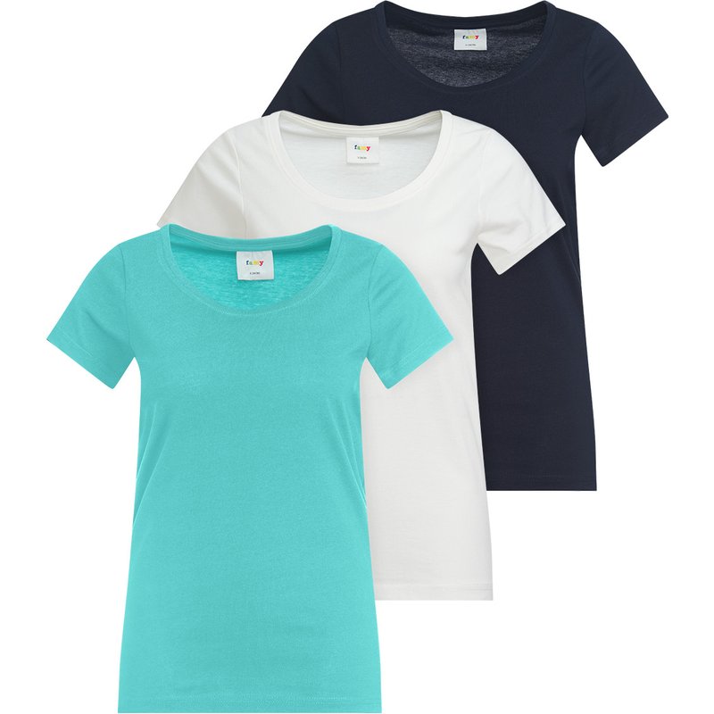 3 Damen T-Shirts im Basic-Look