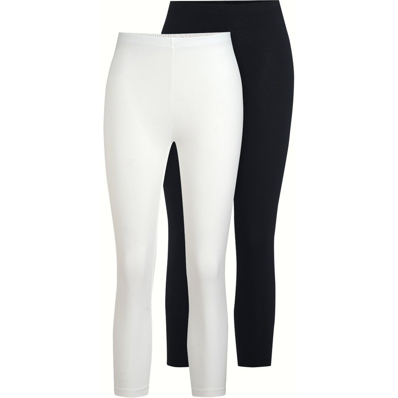 2 Damen 3/4-Leggings unifarben