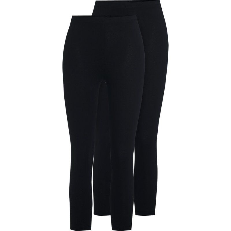 2 Damen 3/4-Leggings unifarben