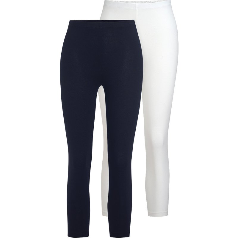 2 Damen 3/4-Leggings unifarben