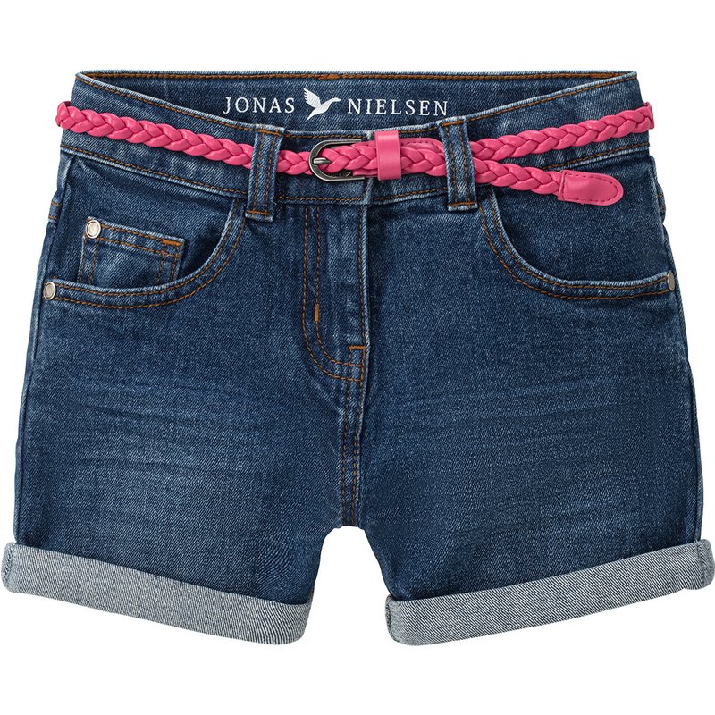 Mädchen Jeansshorts mit Gürtel