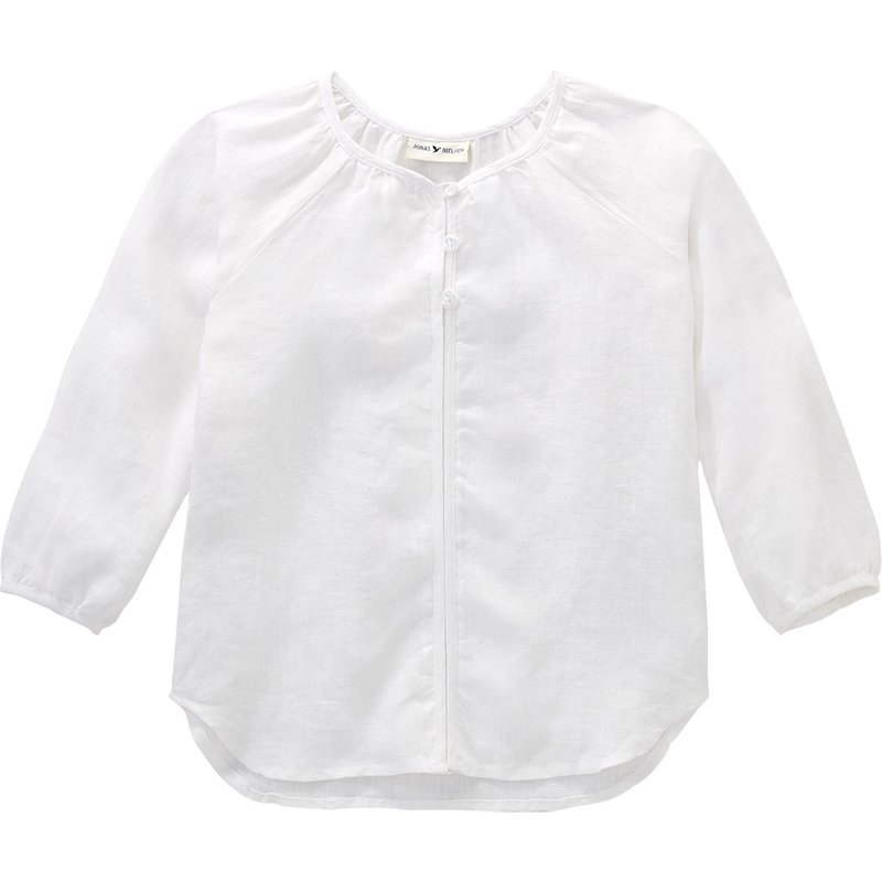 Mädchen Leinen-Bluse unifarben