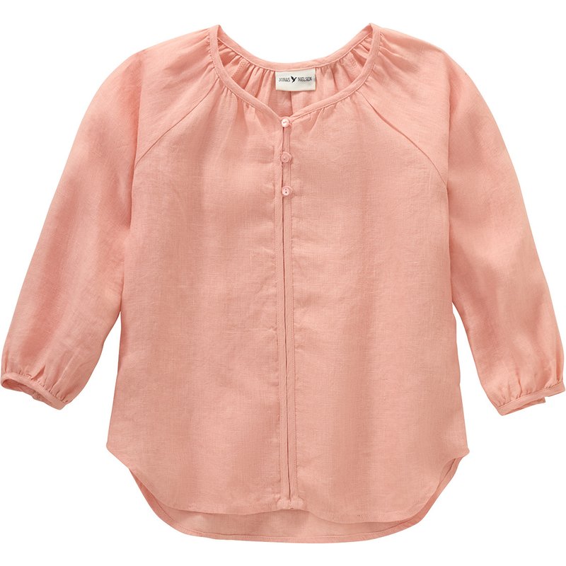 Mädchen Leinen-Bluse unifarben