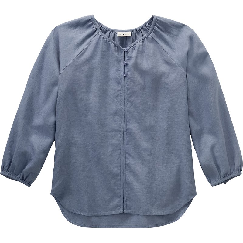 Mädchen Leinen-Bluse unifarben