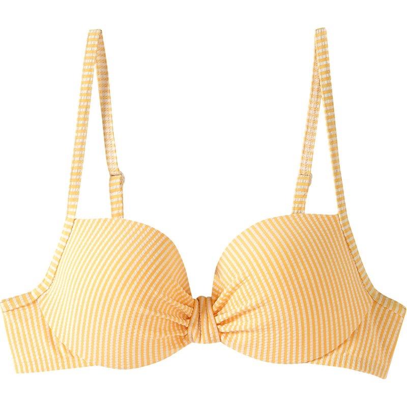 Damen Bikinioberteil mit Seersucker-Streifen