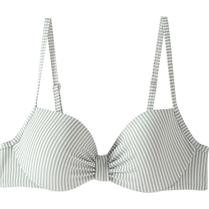 Damen Bikinioberteil mit Seersucker-Streifen