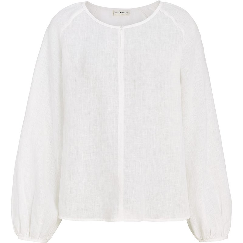 Damen Leinen-Bluse unifarben